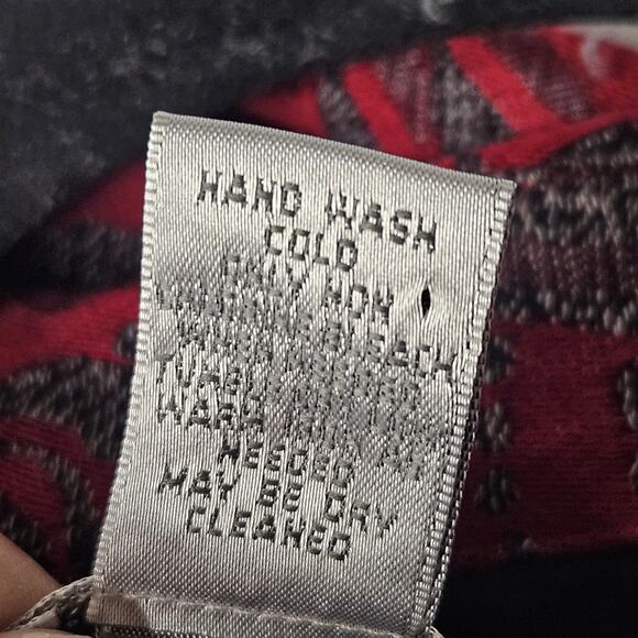 Chicos Size 2 Jacket Womens Red Gray Snap Front Lined Pockets Cotton Lyocell L - Picture 8 of 8